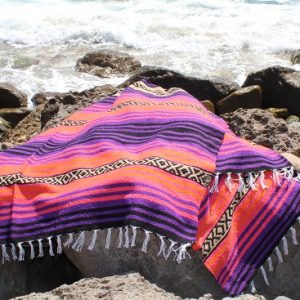 "We Be Beachin" beach blanket-pink/purple/orange